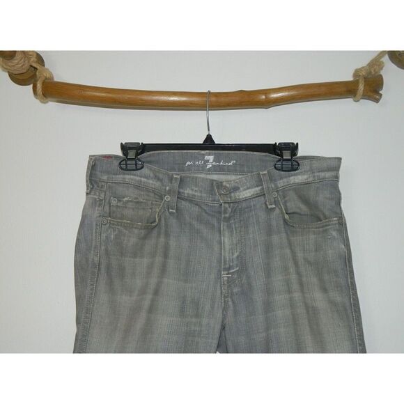 7 For All Mankind Jeans Gray Charcoal Wash Womens A Pockets Straight Leg Size 32 - Picture 3 of 12